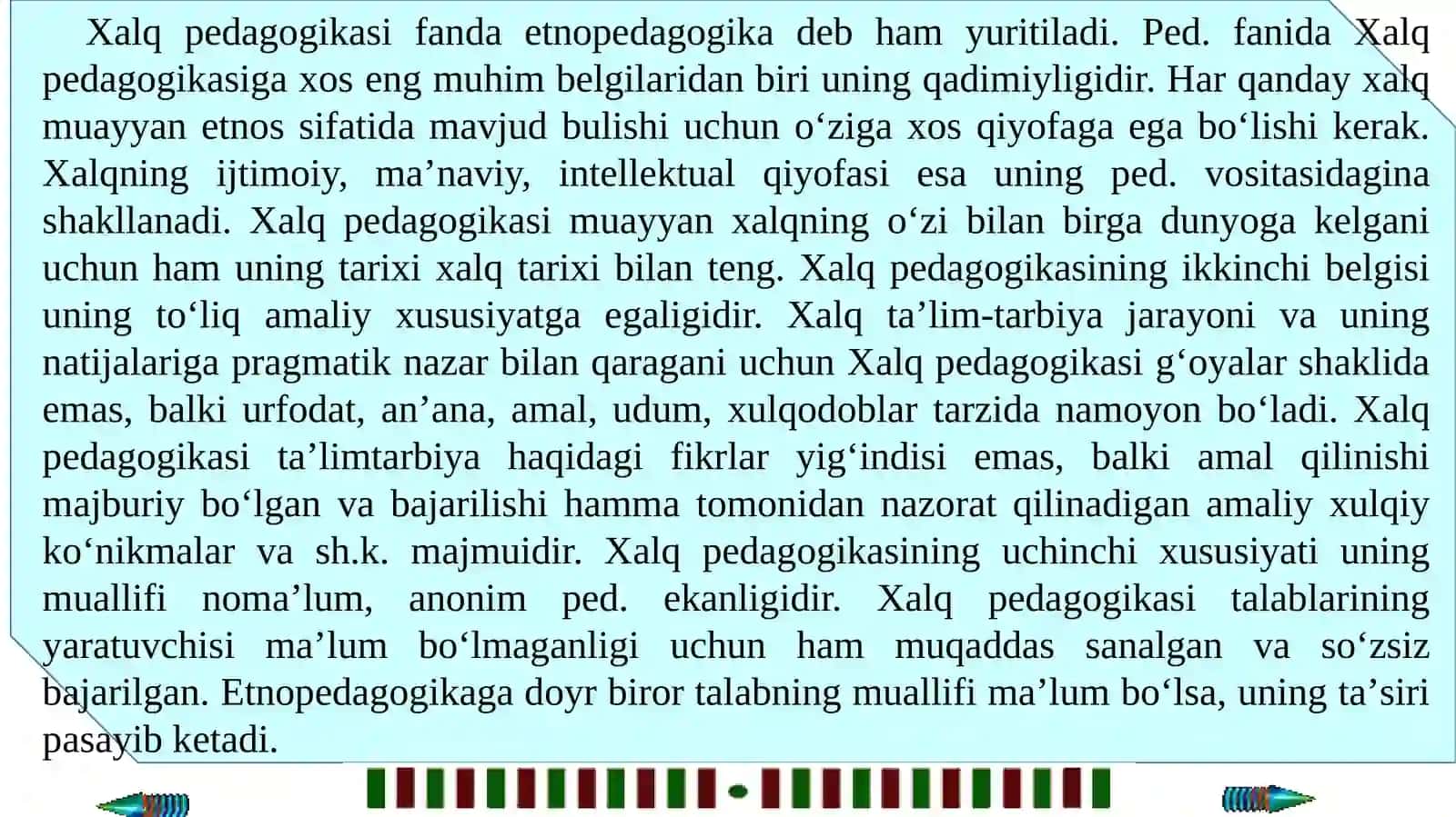 Xalq pedagogikasi-fan sifatida. Xalq pedagogikasi manbalari 4