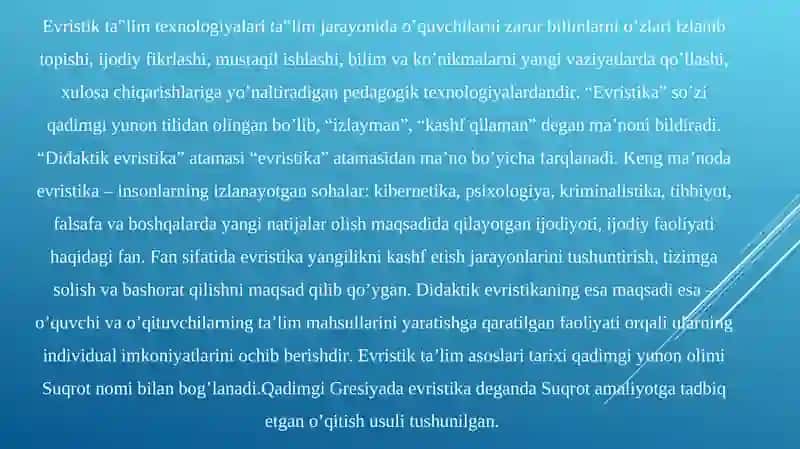 Evristik ta’lim texnologiyasi 4