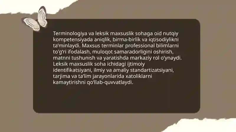 Sohaga oid nutqiy kompetensiyaning oʻziga xosligi 4