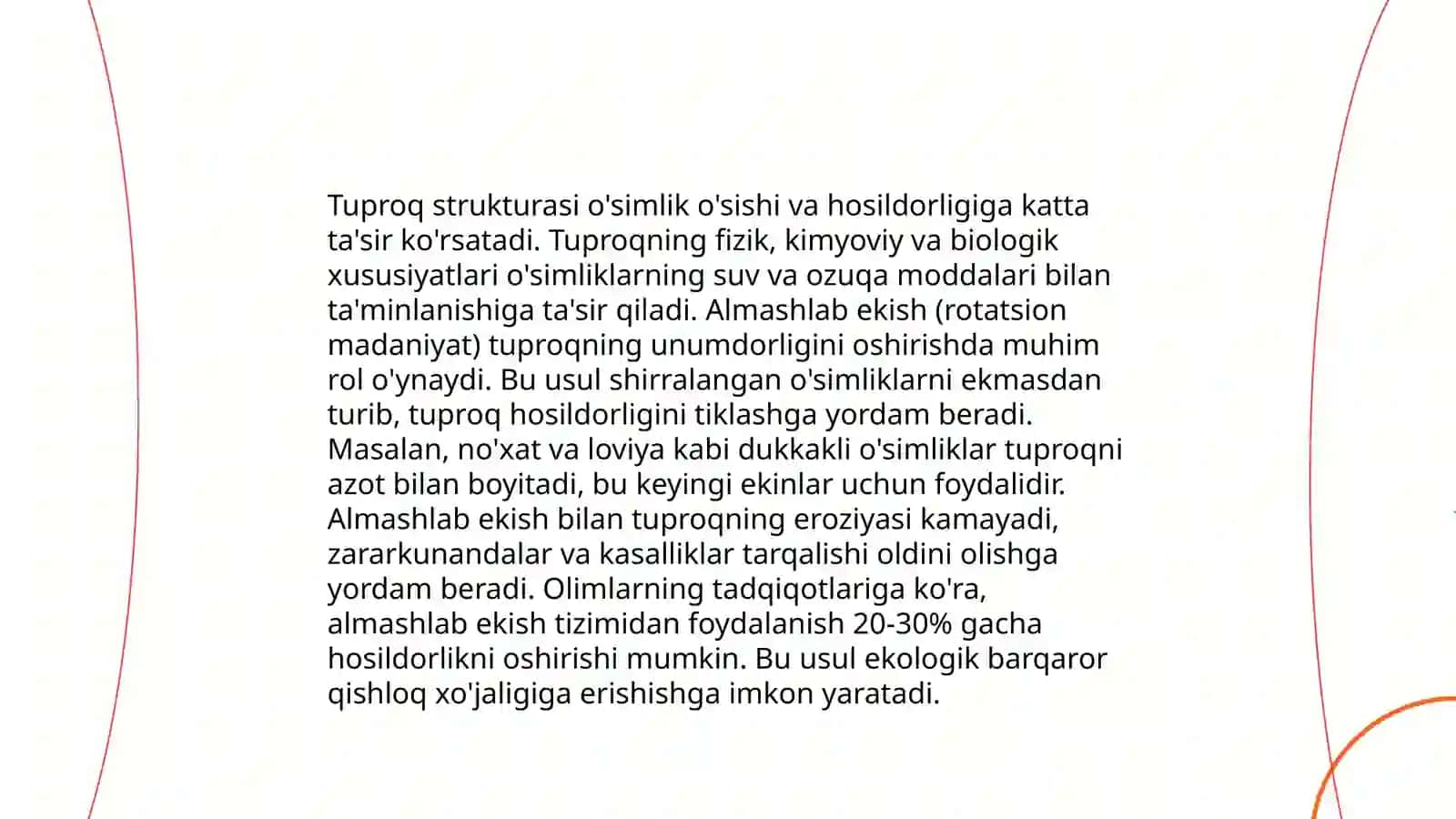 Organik sabzavot, poliz va kartoshka mahsulotlarini yetishtirishda almashlab ekishni ahamiyati 4