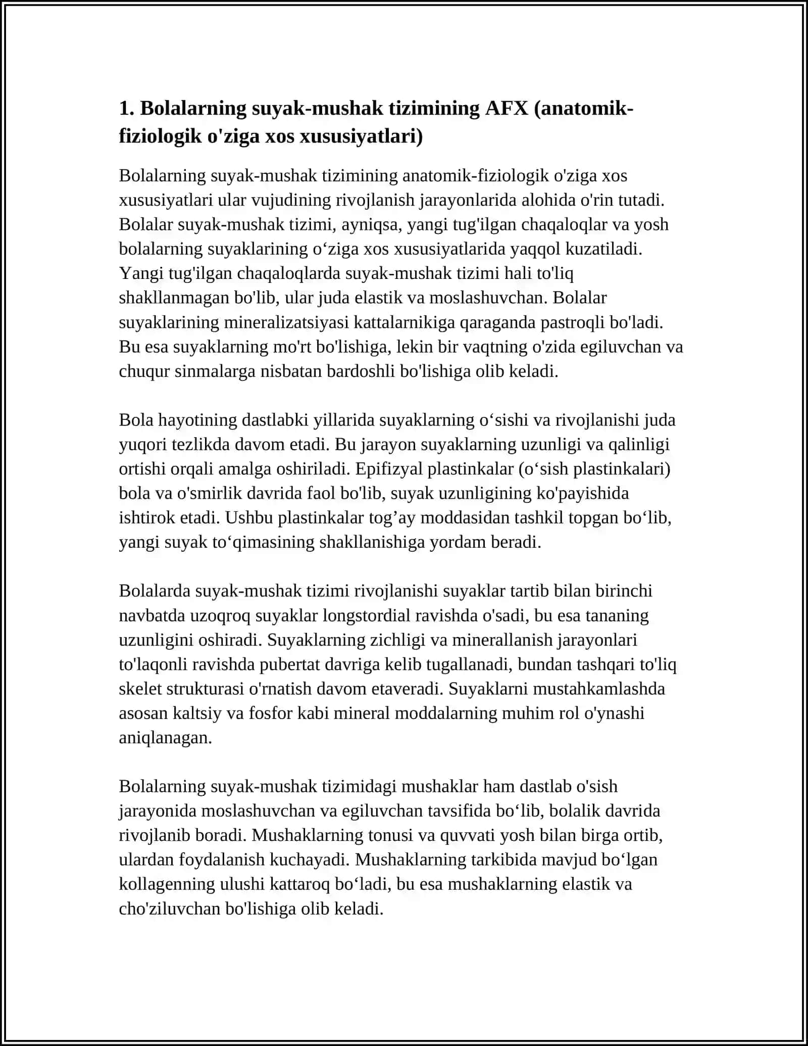 SUYAK MUSHAK TIZIMINING O'ZIGA XOS XUSUSIYATLARI 4