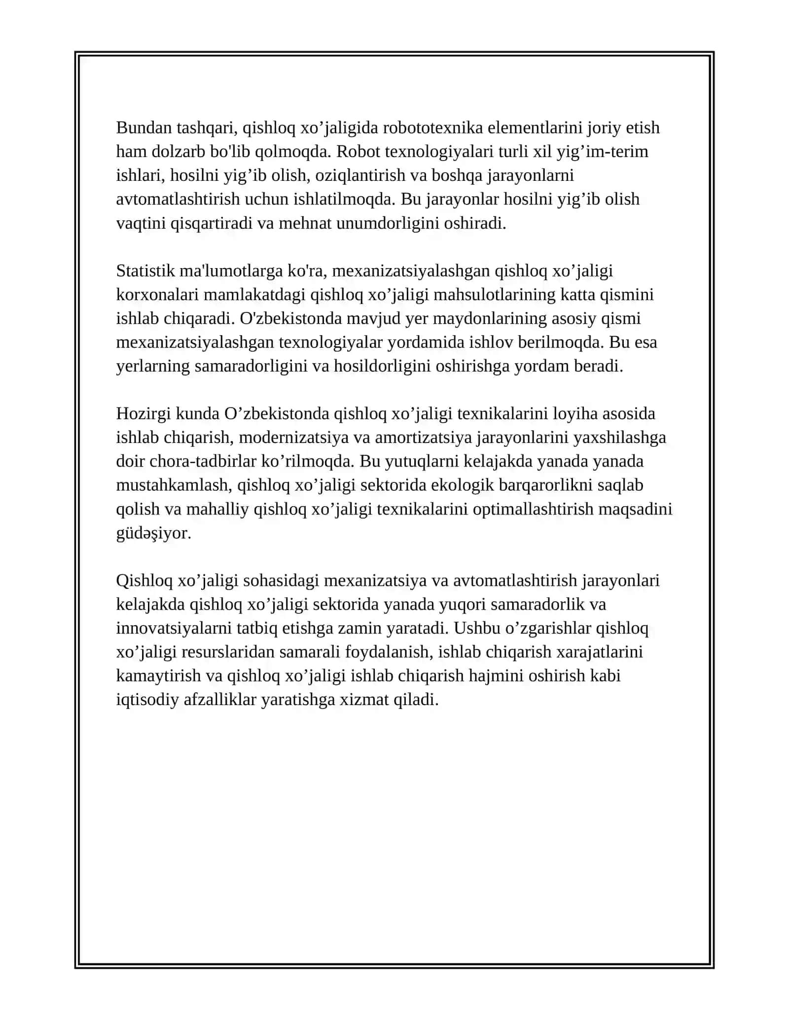 Qishloq xo’jaligida mexanizatsiya va avtomatlashtirish 4