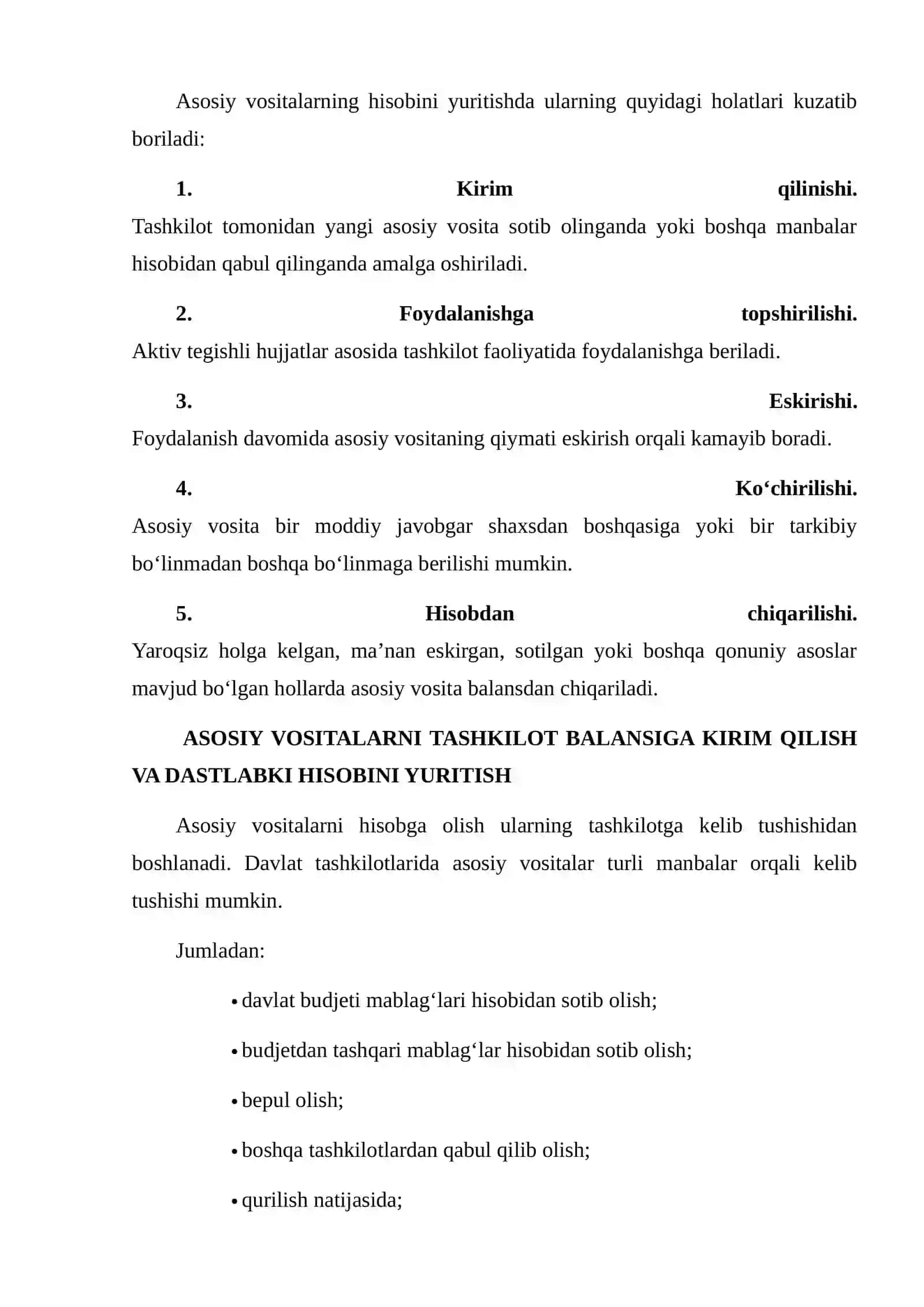 DAVLAT SEKTORIDAGI TASHKILOTLARDA ASOSIY VOSITALAR VA NOMODDIY AKTIVLAR HISOBI 4