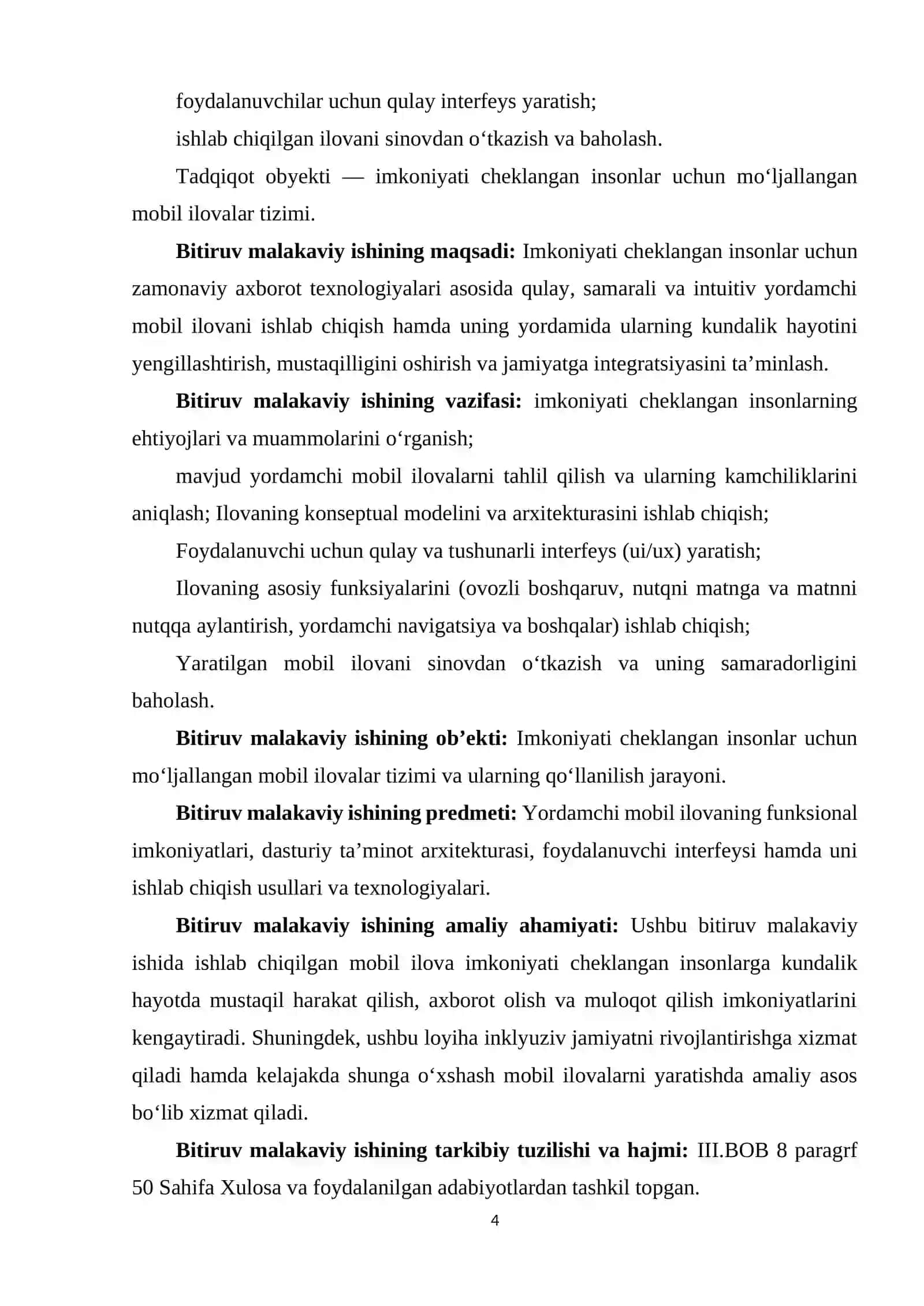 IMNKONIYATI CHEKLANGAN INSONLAR UCHUN YORDAMCHI MOBIL ILOVA YARATISH 4