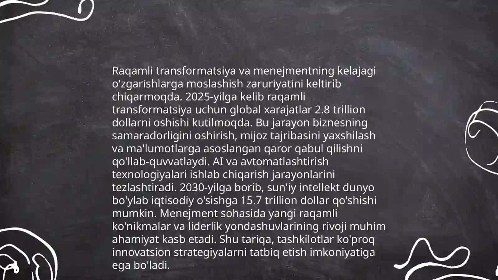 Menejmentning global tendensiyalari va kelajakdagi istiqboli 4