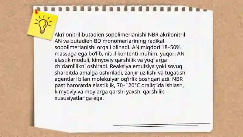 Sopolimerlanish reaksiyasi bo‘yicha olinadigan sintetik kauchuklar 4