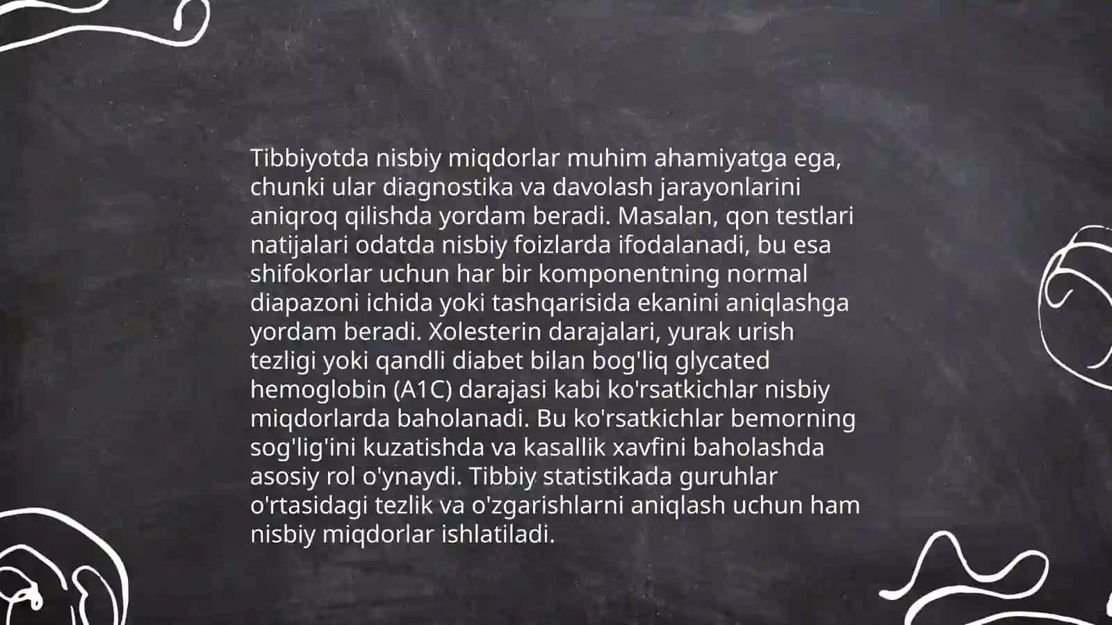 Nisbiy miqdorlar va ulardan tibbiyotda qo'llanilishi 4