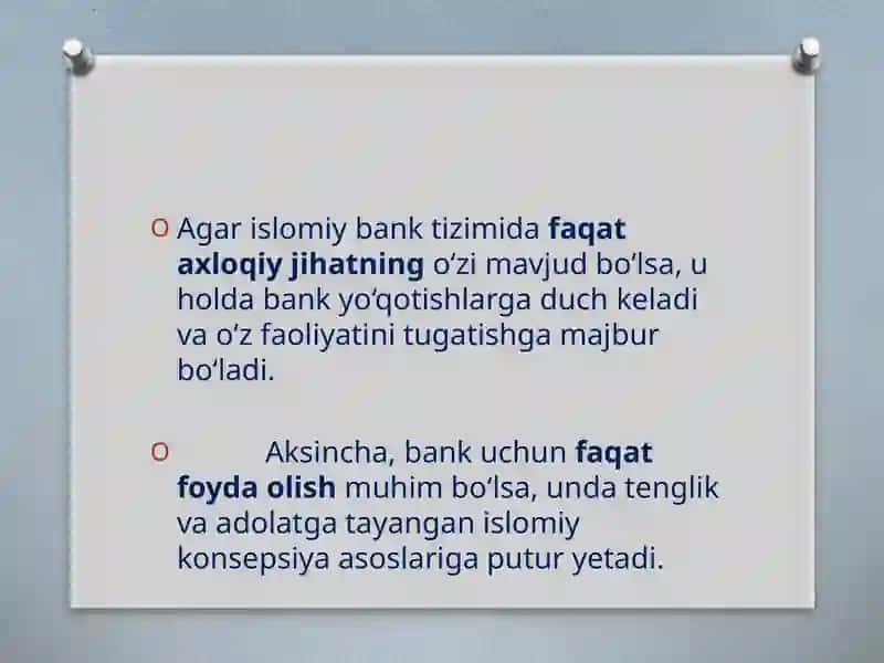 Islom bankining vazifalari va falsafasi mavzusida mustaqil ish taqdimoti 4