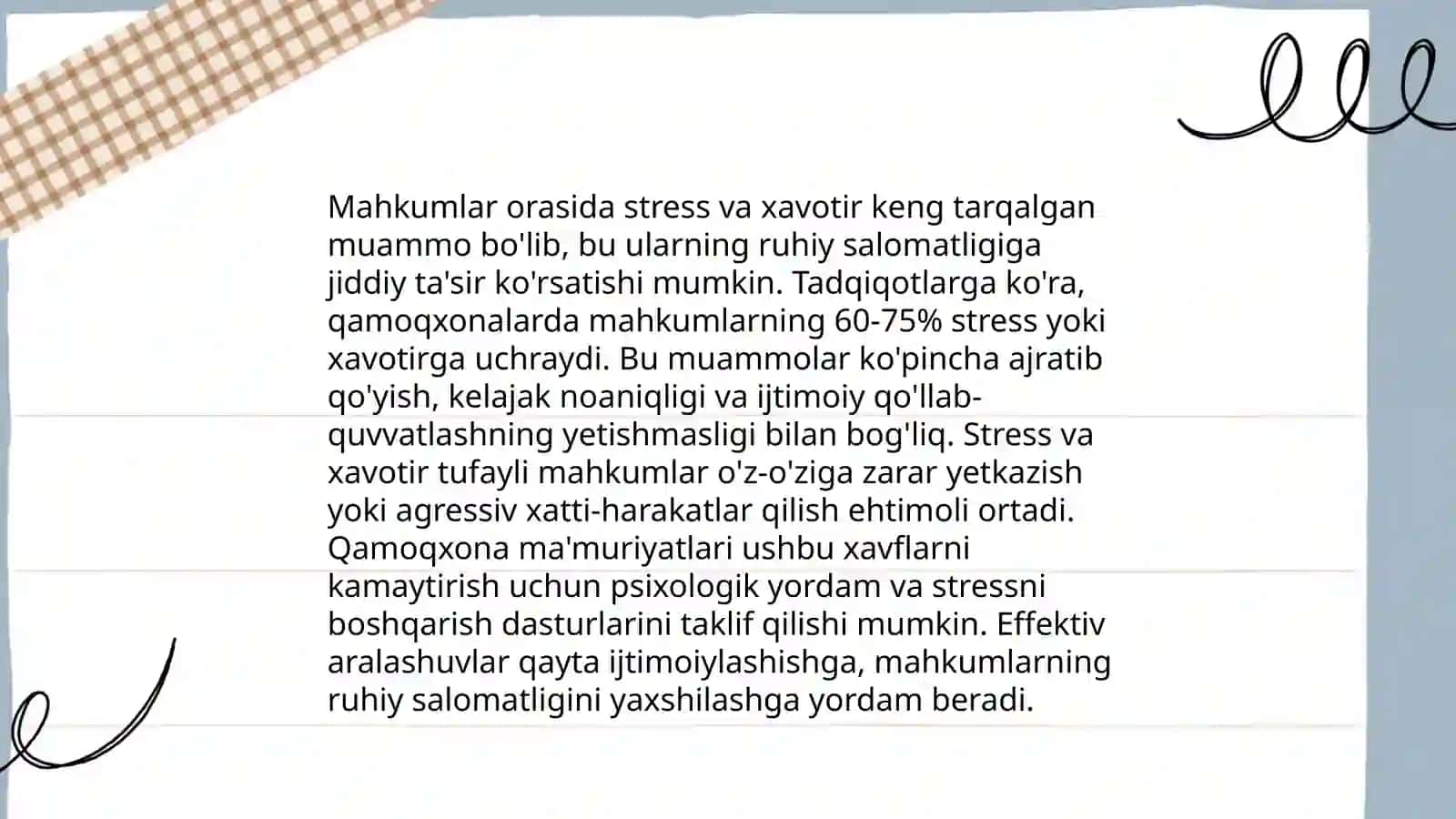 Mahkum psixologiyasi va resotsiallashtirish vazifalari 4