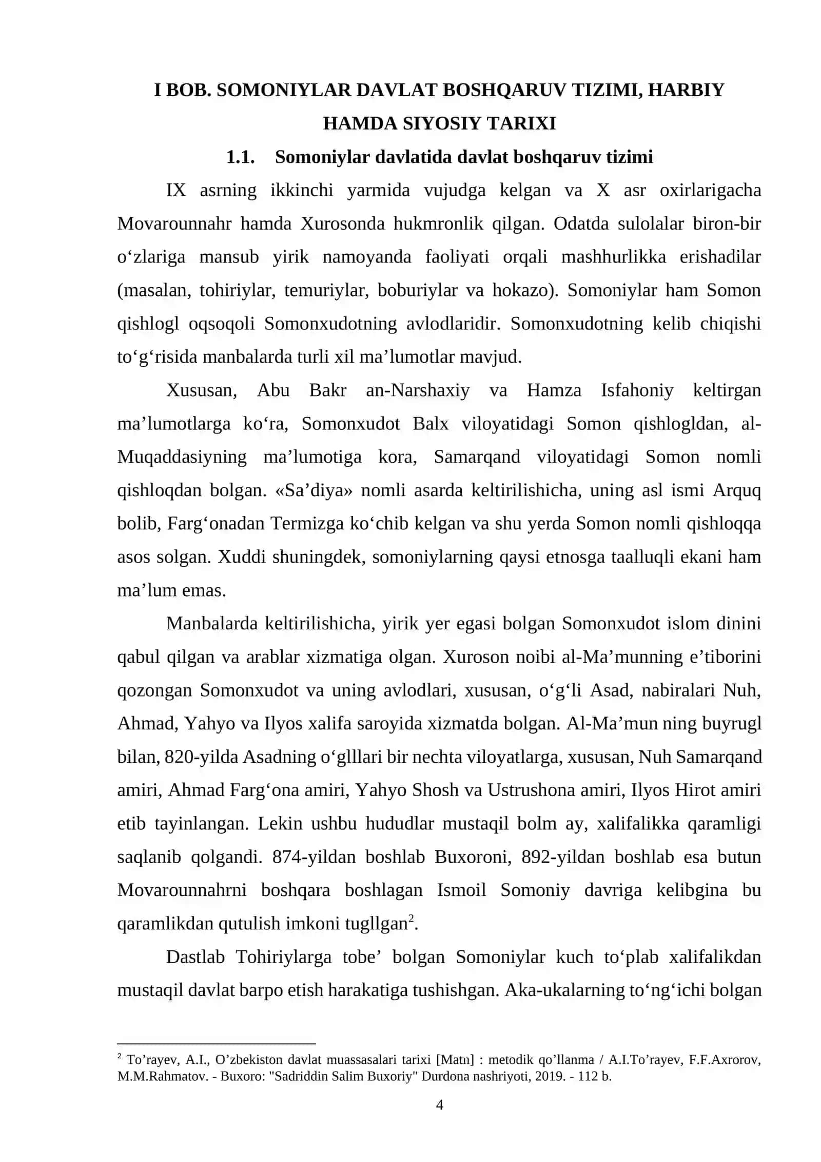 SOMONIYLAR DAVRIDA DAVLAT DEVONI 4