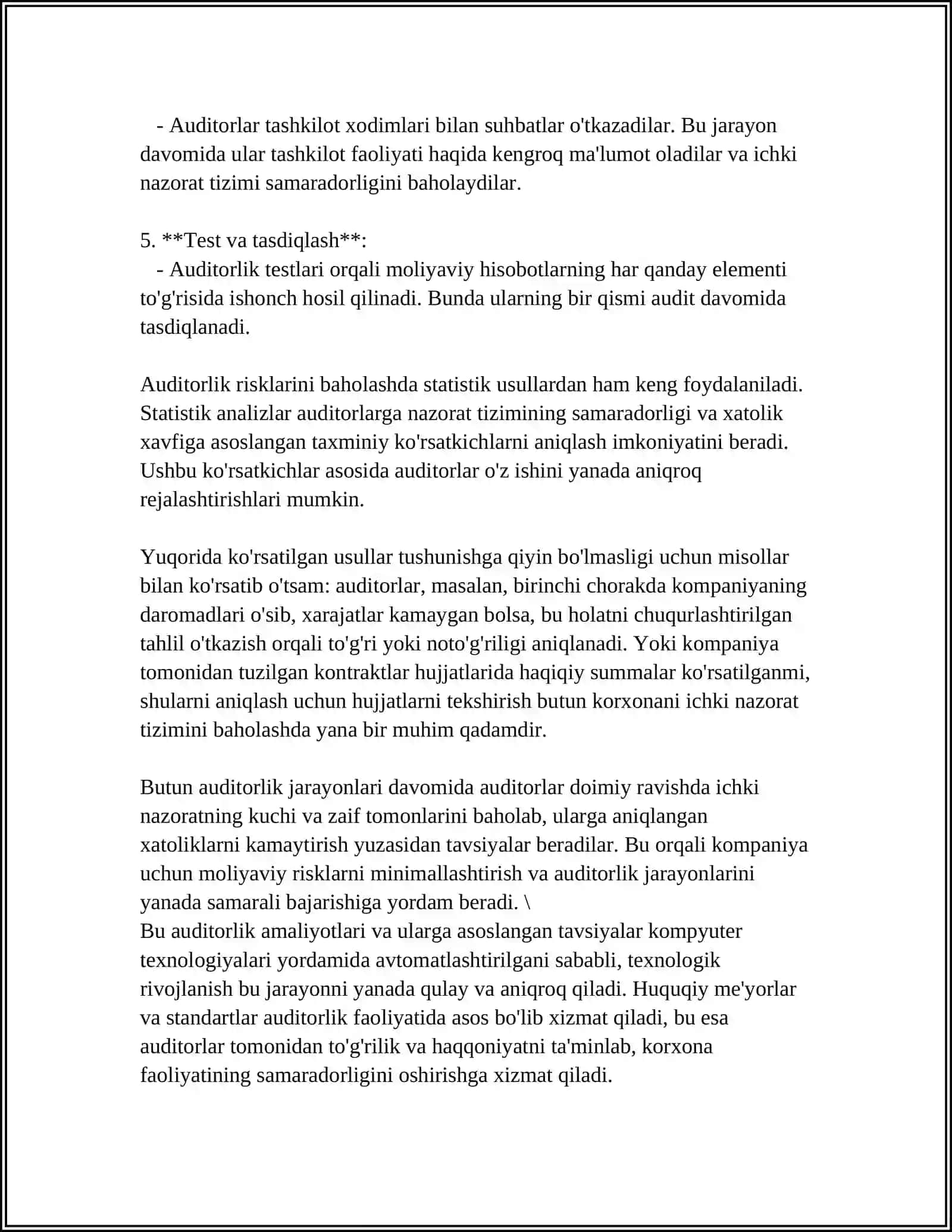 AUDITORLIK RISKLARNING MAQBUL TO’PLAMI 4