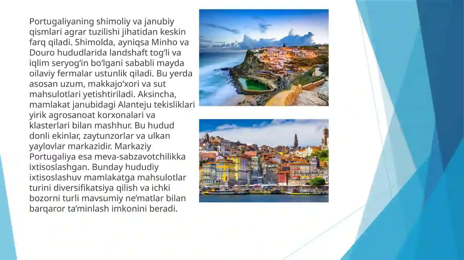 PORTUGALIYA QISHLOQ XO’JALIGI VA UNING IQTISODIYOTDAGI O’RNI 4