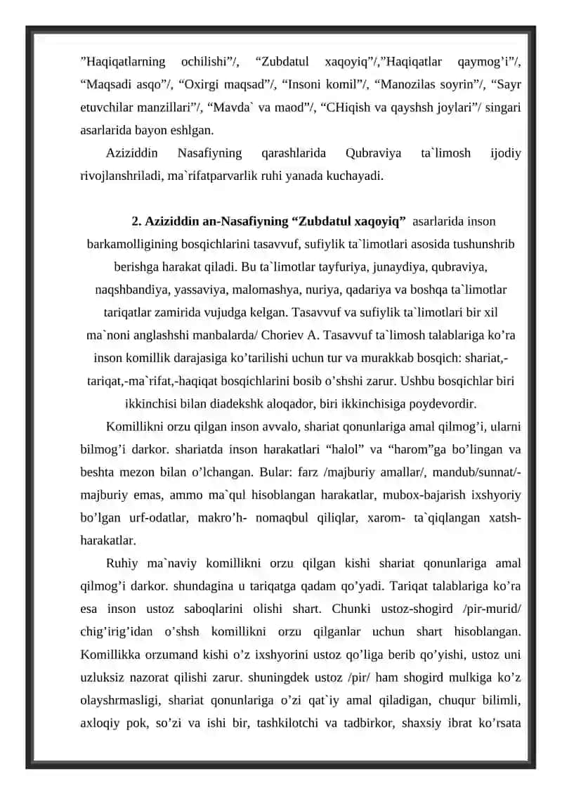 Aziziddin an-Nasafiyning "Insoni komil" asari 4