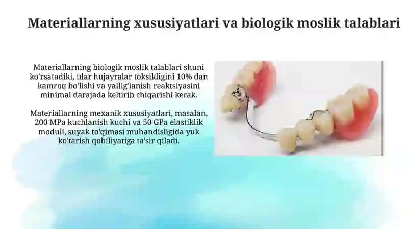 Dental texnologiya laboratoriyalari va klinikalarida ishlatiladigan materiallarning asosiy turlari 4