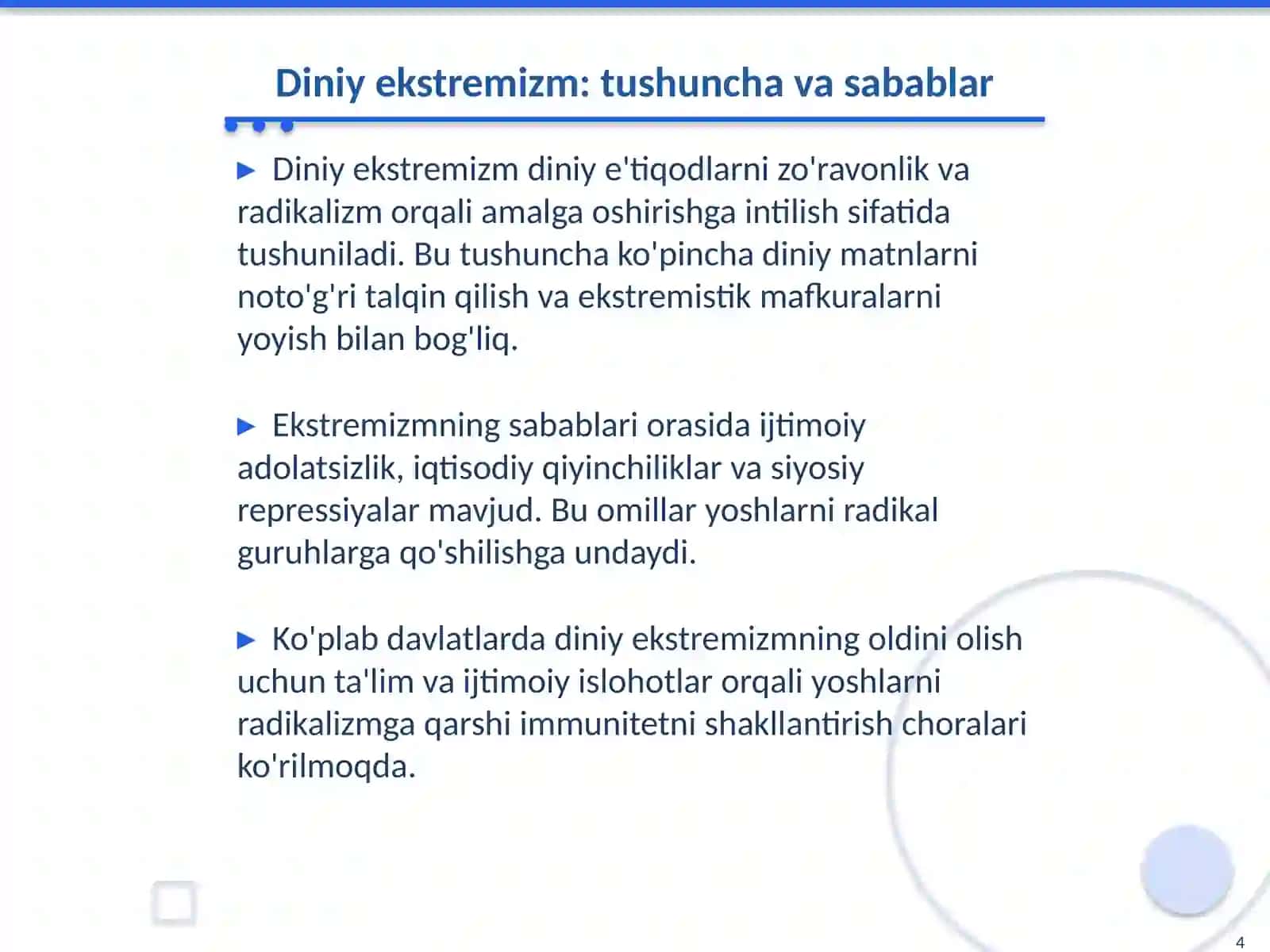 Xalqaro terrorizm va diniy ekstremizmga qarshikurash 4