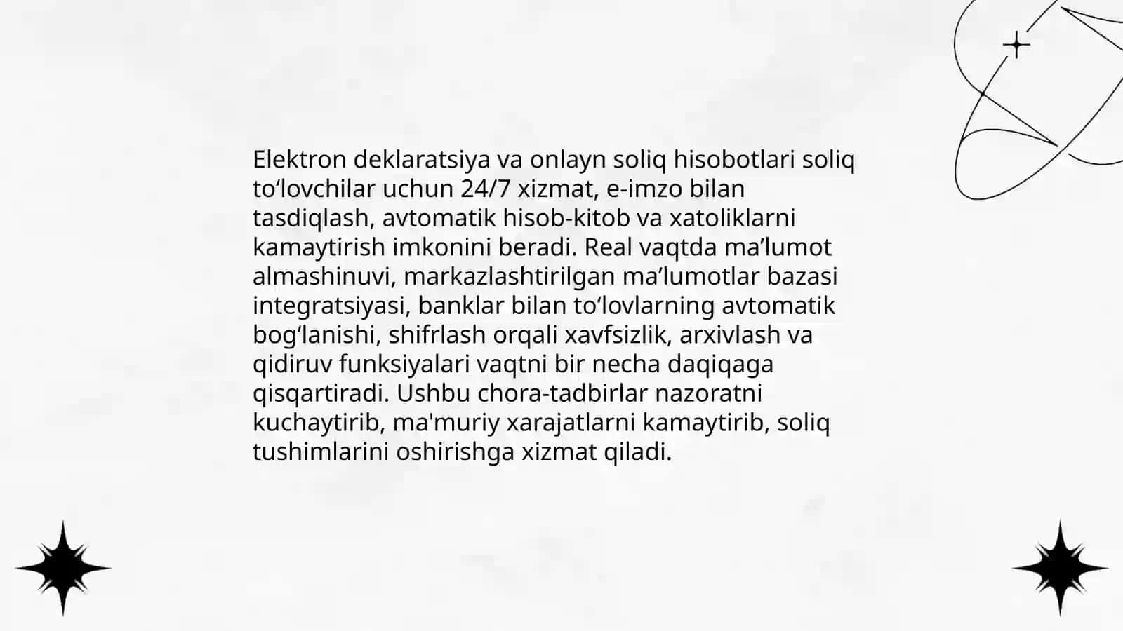 Soliq tizimida raqamlashtirishning umumiy tamoyillari va maqsadlari 4