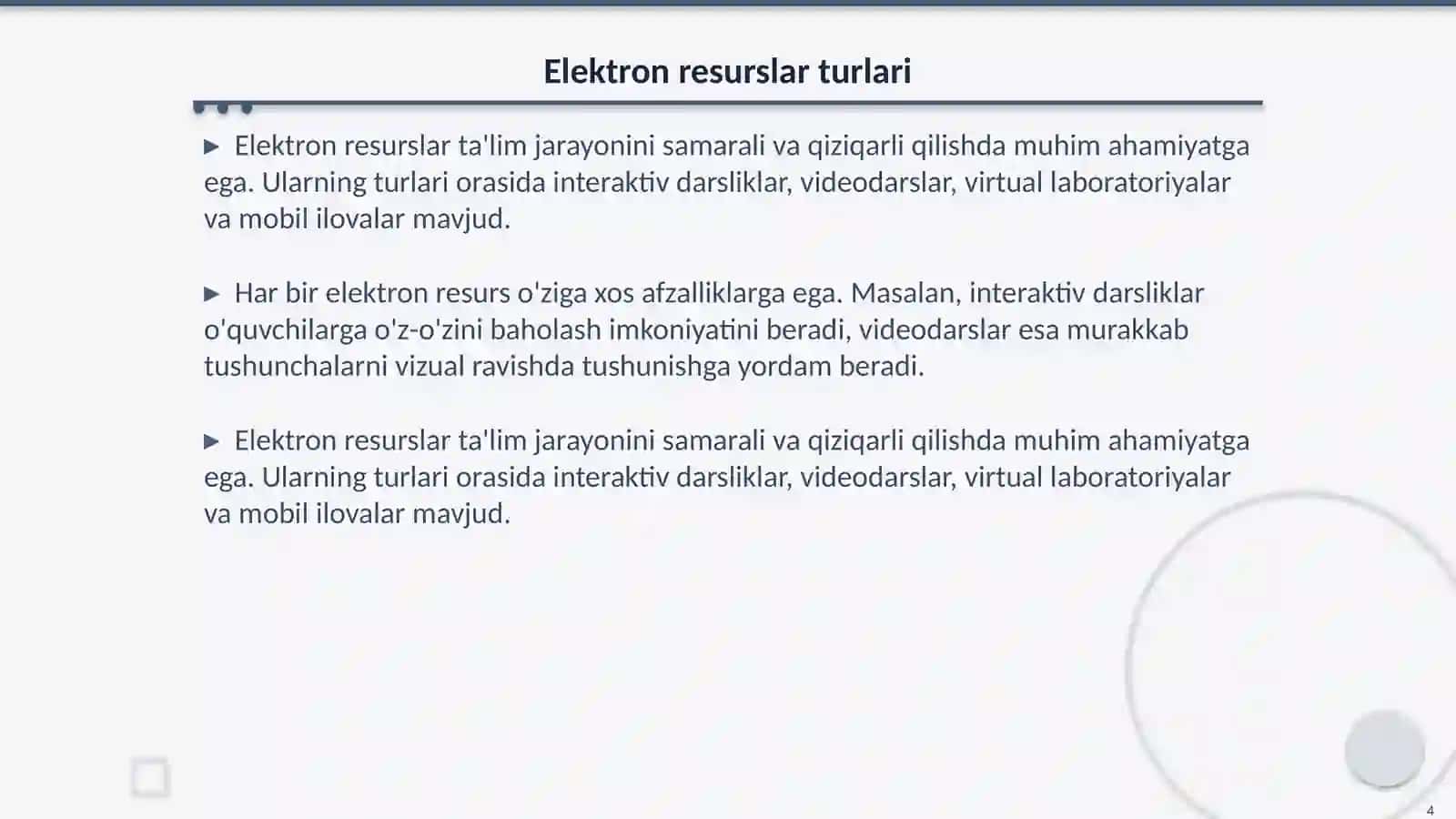 Informatika fanini elektron resurslar yordamida organish 4