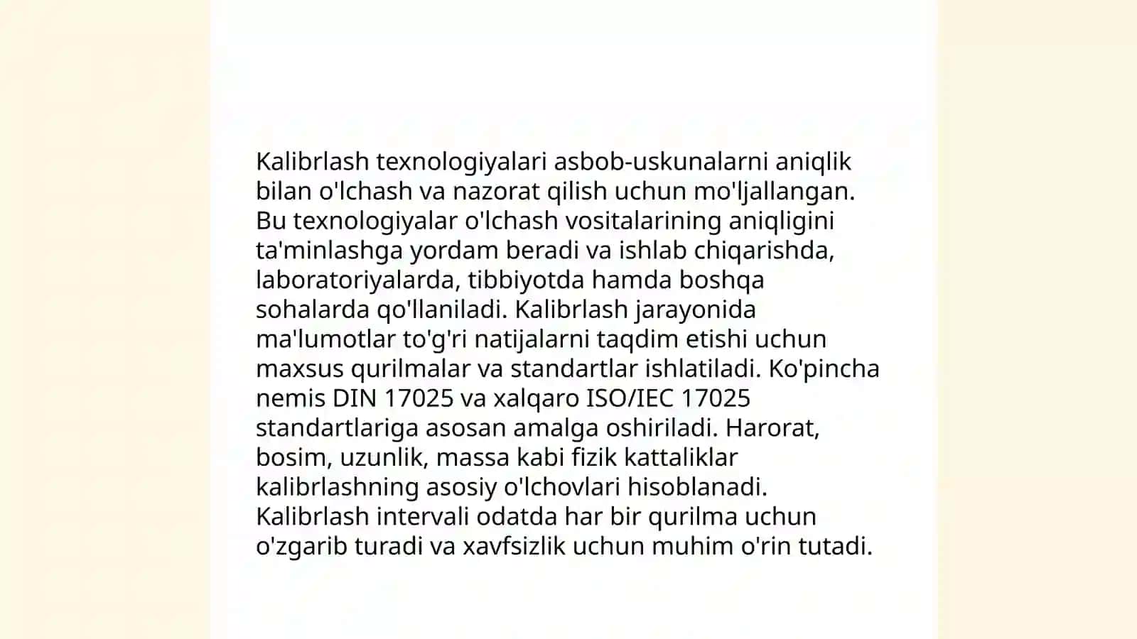 Detallarni sifatini tekshirishda foydalaniladigan asbob va uskunalar va ularda ishlash texnologiyasi 4