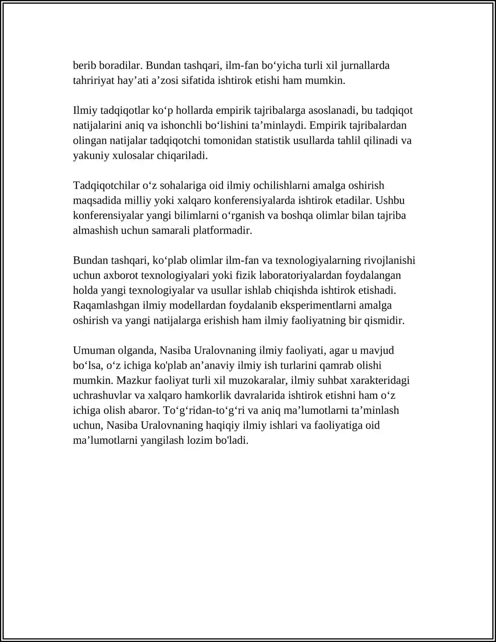 DAVLANOVA NASIBA URALOVNA 1-KURS 24-02 GURUH 4