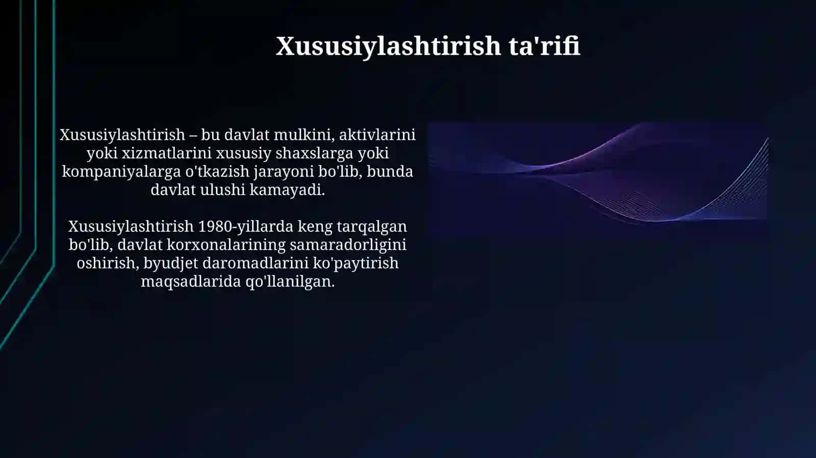 Mulkni davlat tasarrufidan chiqarish va nodavlat shakllariga o'tkazish jarayonlari 4