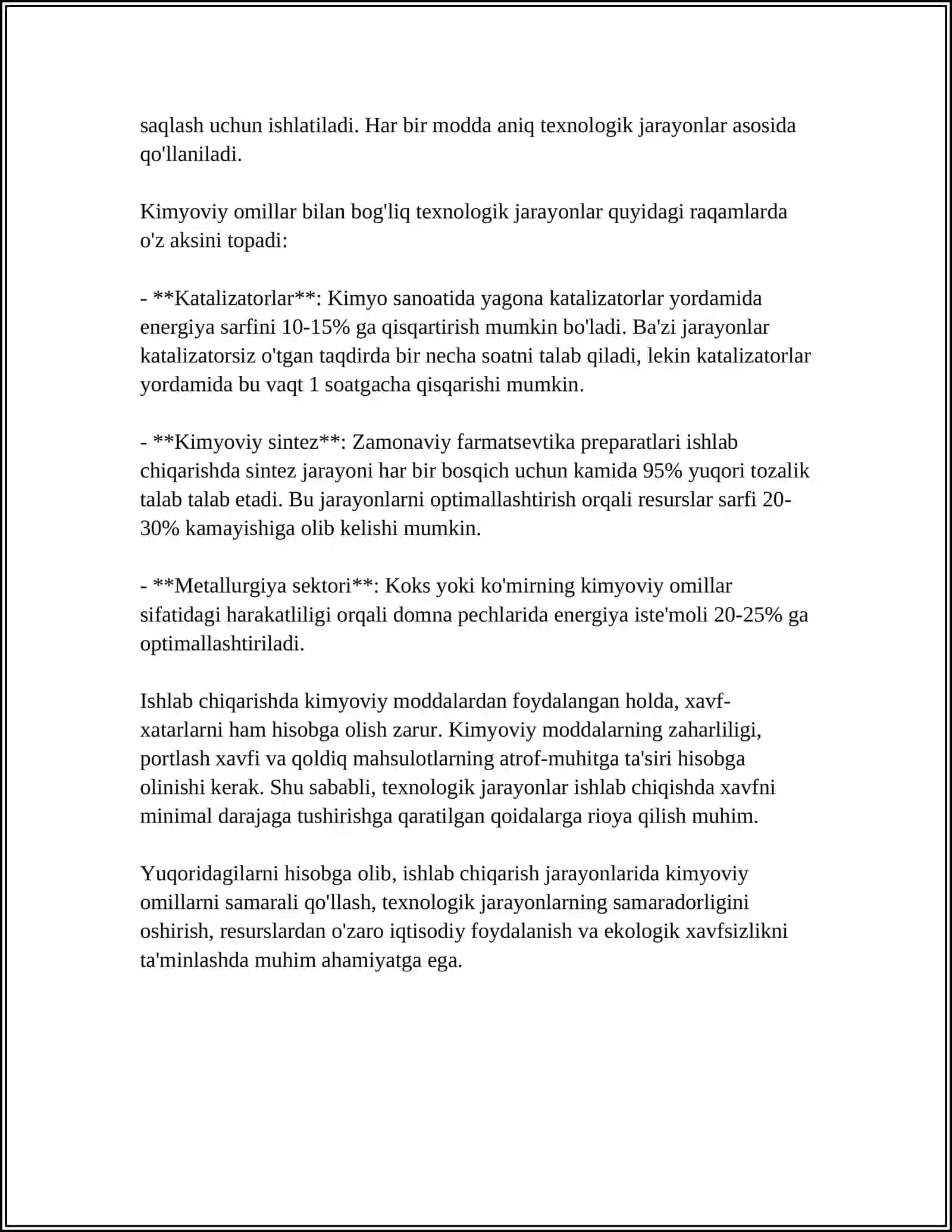 ISHLAB CHIQARISH MUHITIDAGI KIMYOVIY OMILLARGA TARIF 4