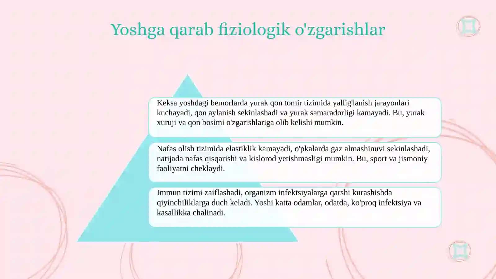 Keksa bemor keksa organizmning fiziologik xususiyatlari krizis 4
