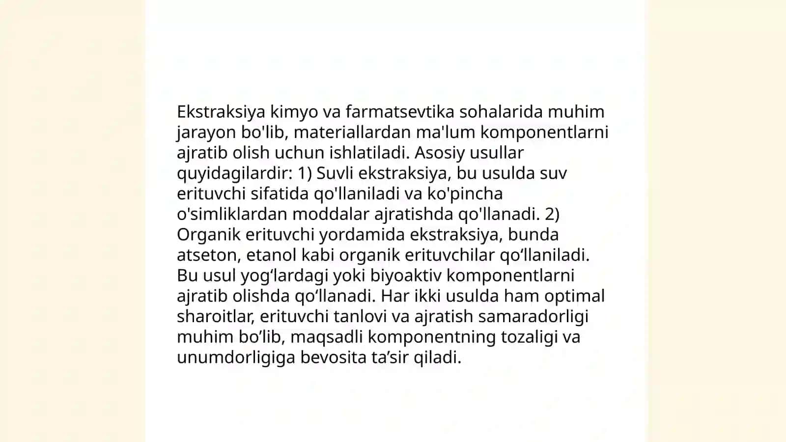 Konsentrlashning ekstraksion va xromotografik usullari 4