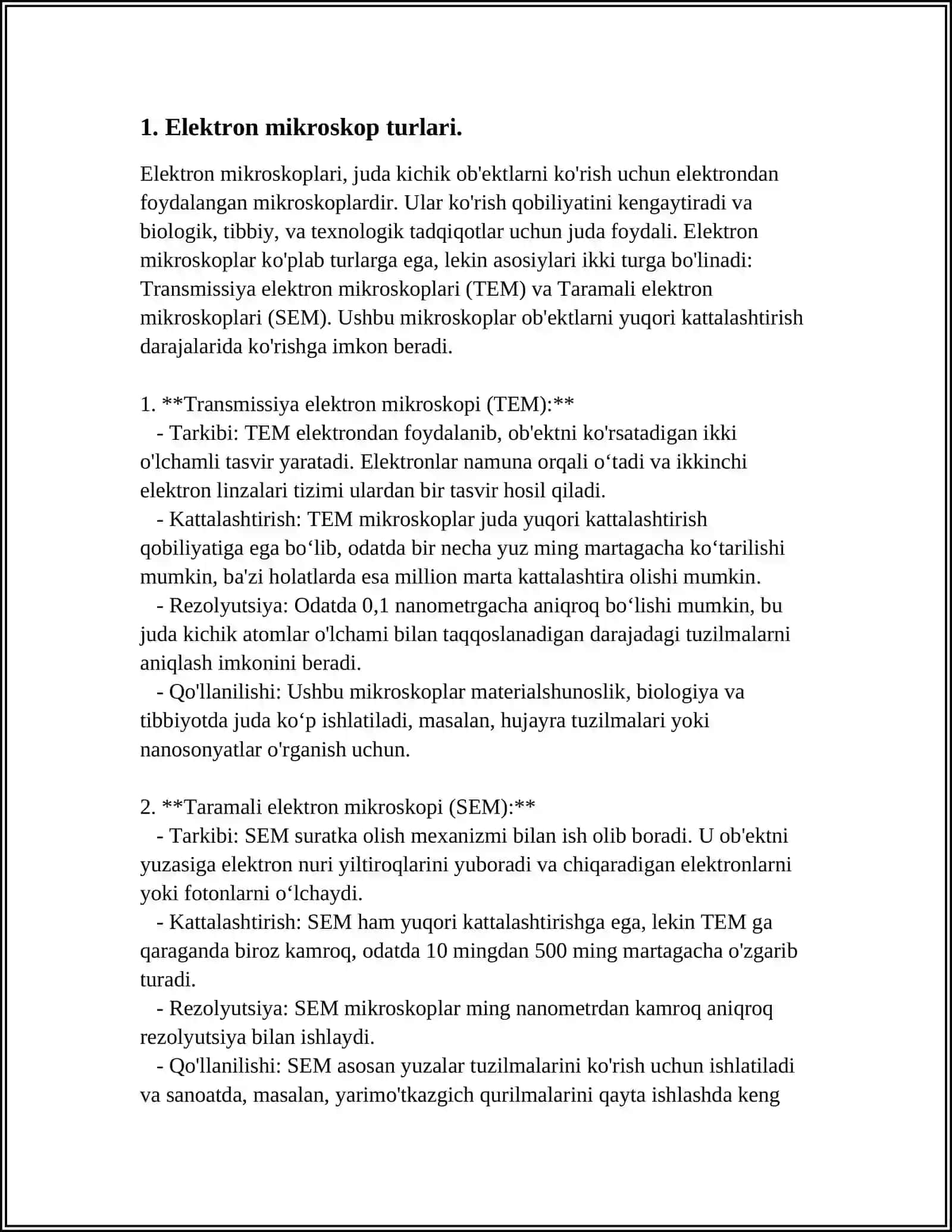 ELEKTRON MIKROSKOPIYA TURLARI VA ULARNING QO'LLANILISHI 4