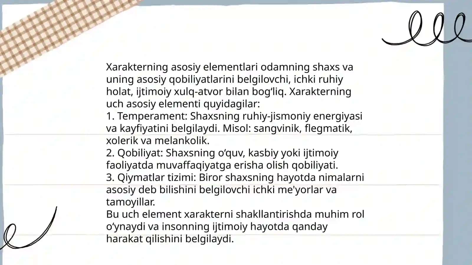 Xarakter sturukturasi. Iste'dod. Talant 4