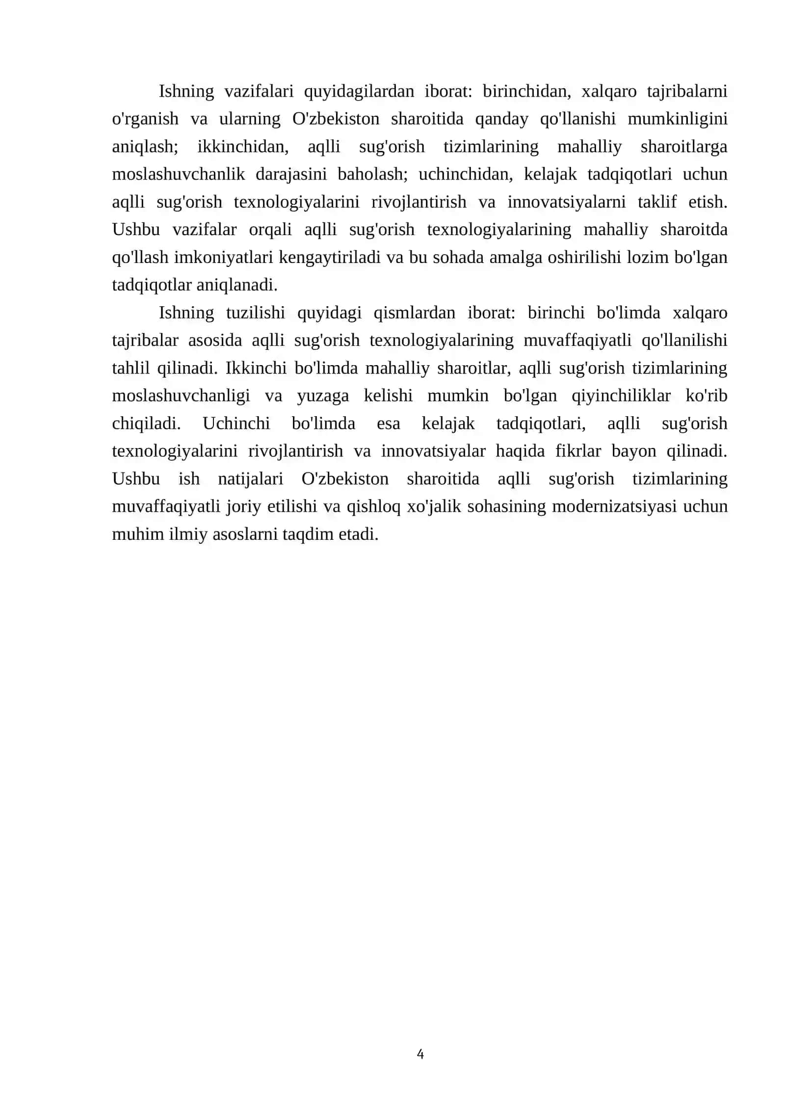 Xalqaro tajriba asosida aqqilli sugʻorish sugʻorish texnalogialarni mahhalliy sharoitda qoʻllash imkoniyatini oʻrganish 4