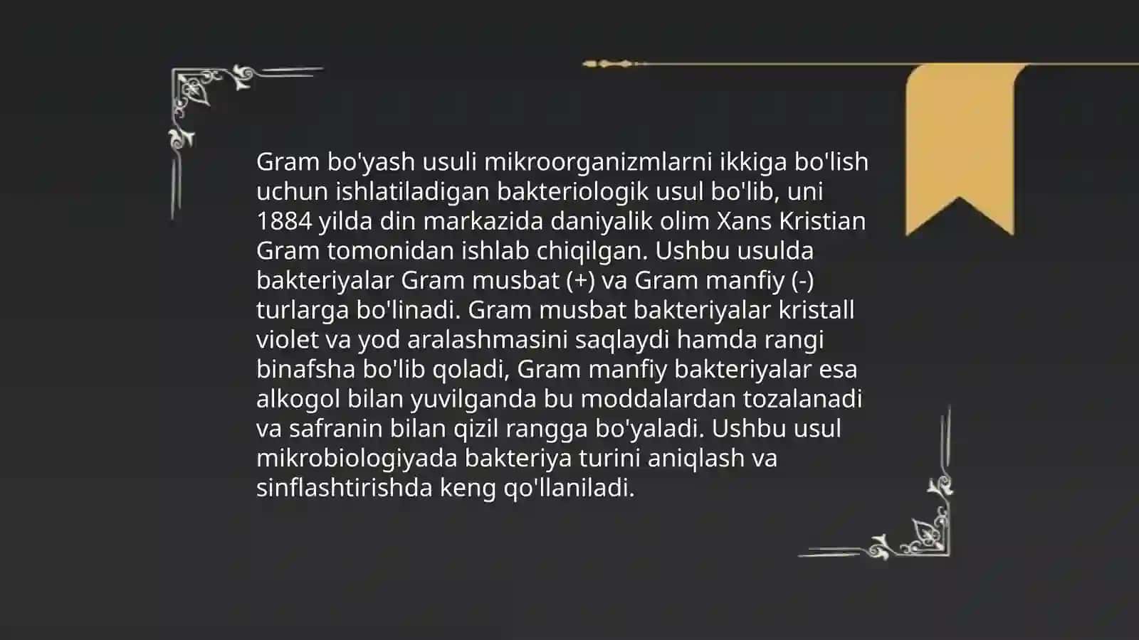 Bakterialarni murakkab usulda bo'yash usuli 4