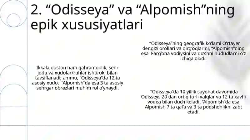 "Odisseya" va "Alpomish" dostoni 4