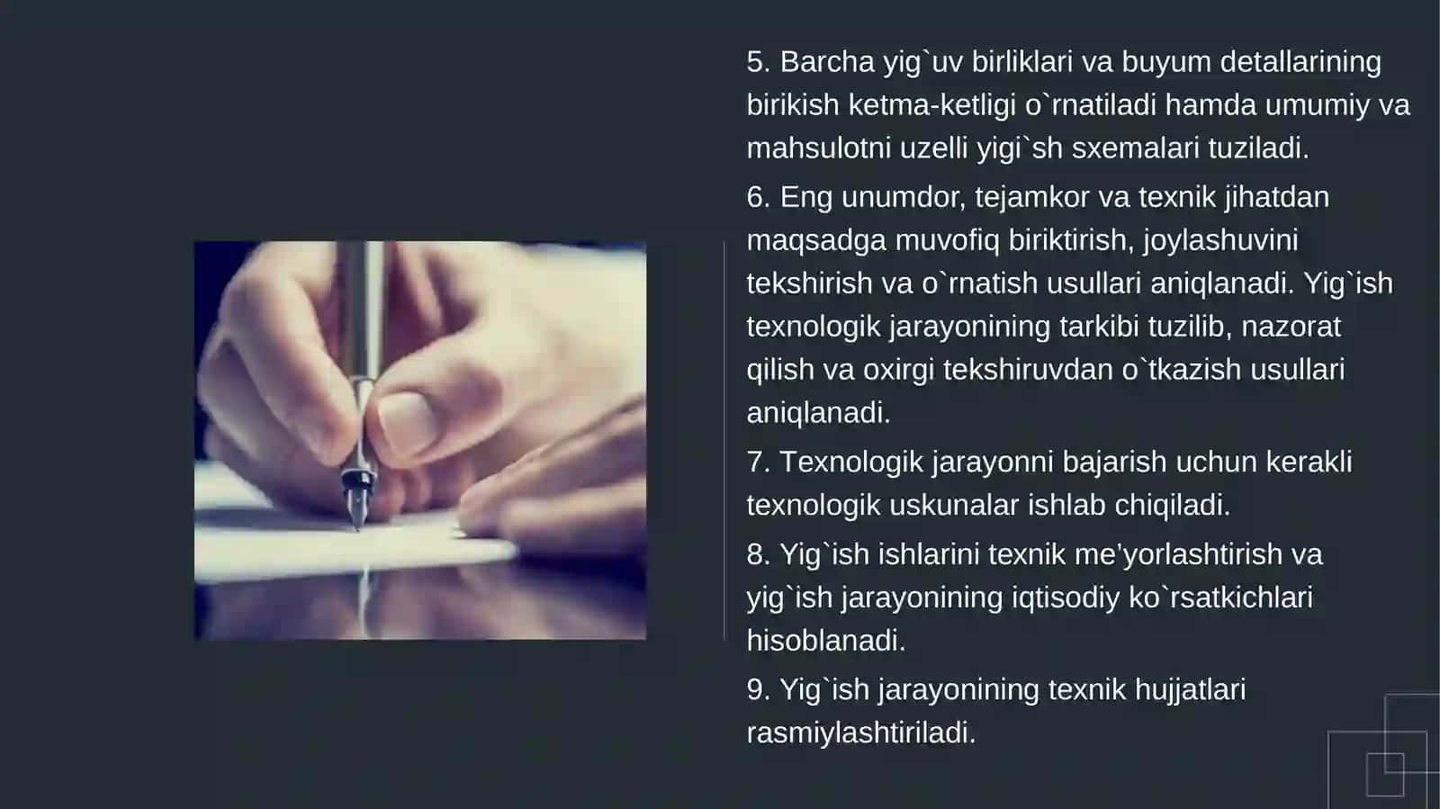 Yig'ish jarayonlarini mexanizatsiyalashtirish va avtomatlashtirish 4
