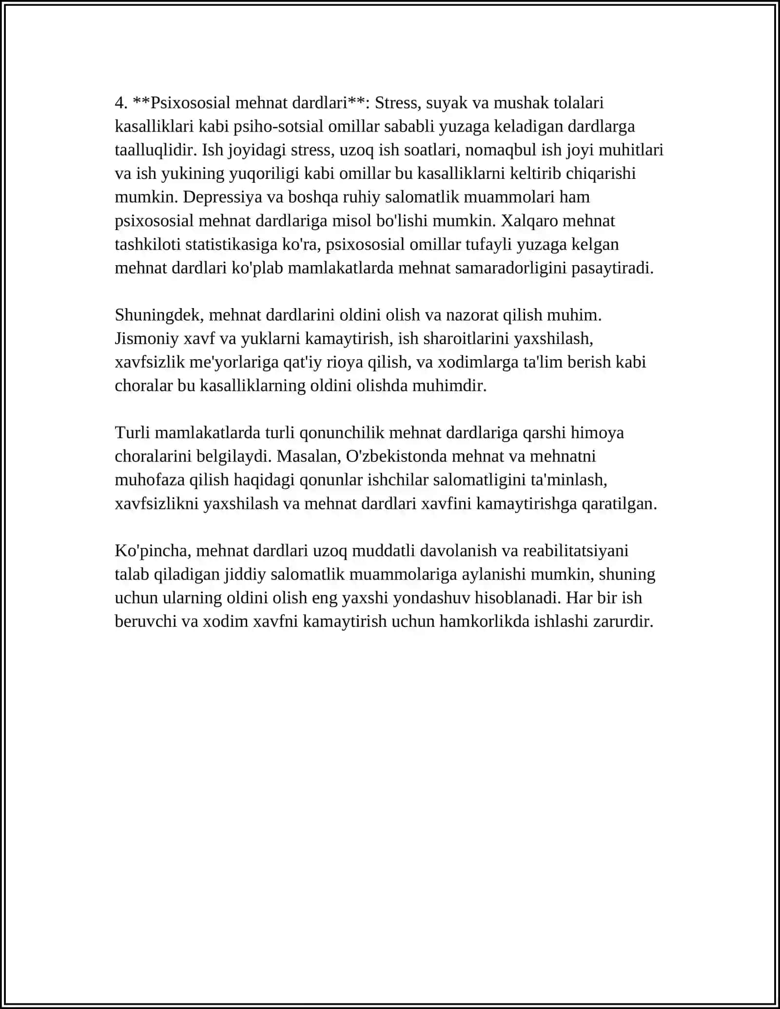 MUSTAQIL ISH Mavzu: MEHNAT DARDLARINI TASHKIL QILISH SHAKLLARI 4