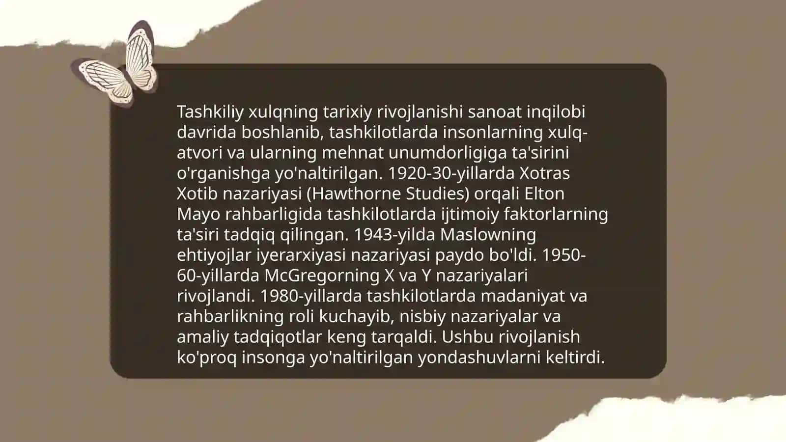 Tashkiliy xulqning nazariy asoslari 4