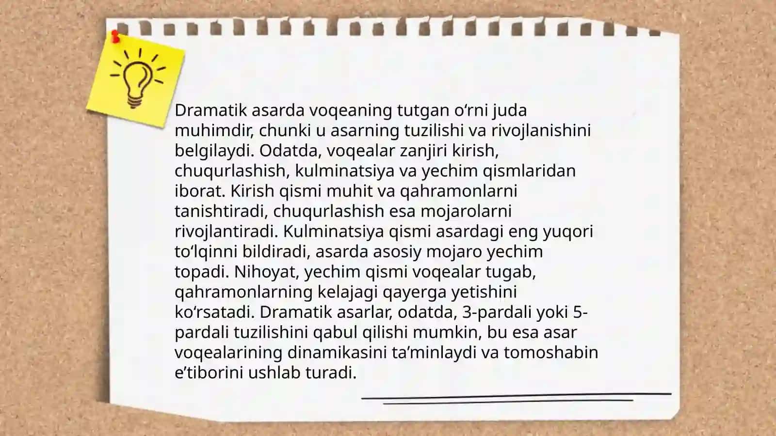 Dramatik asarlar tahlilida voqea va personajlar, qahramon va muallif nutqini o'rganish xususiyatlari 4