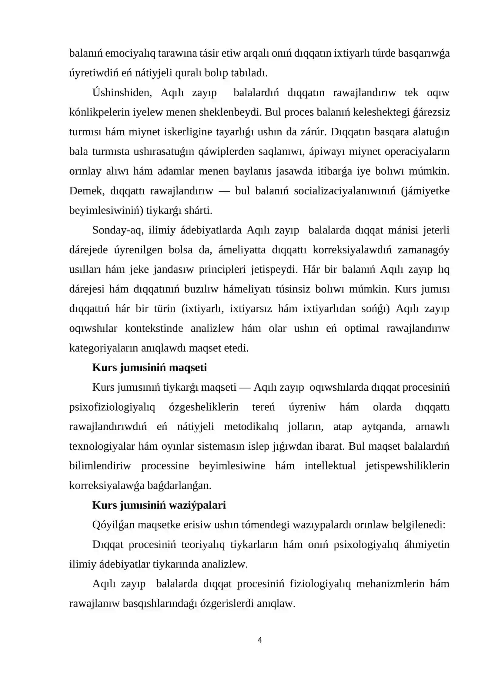 Aqli zayıp oqıwshılardıń dıqqat ózgeshelikleri 4