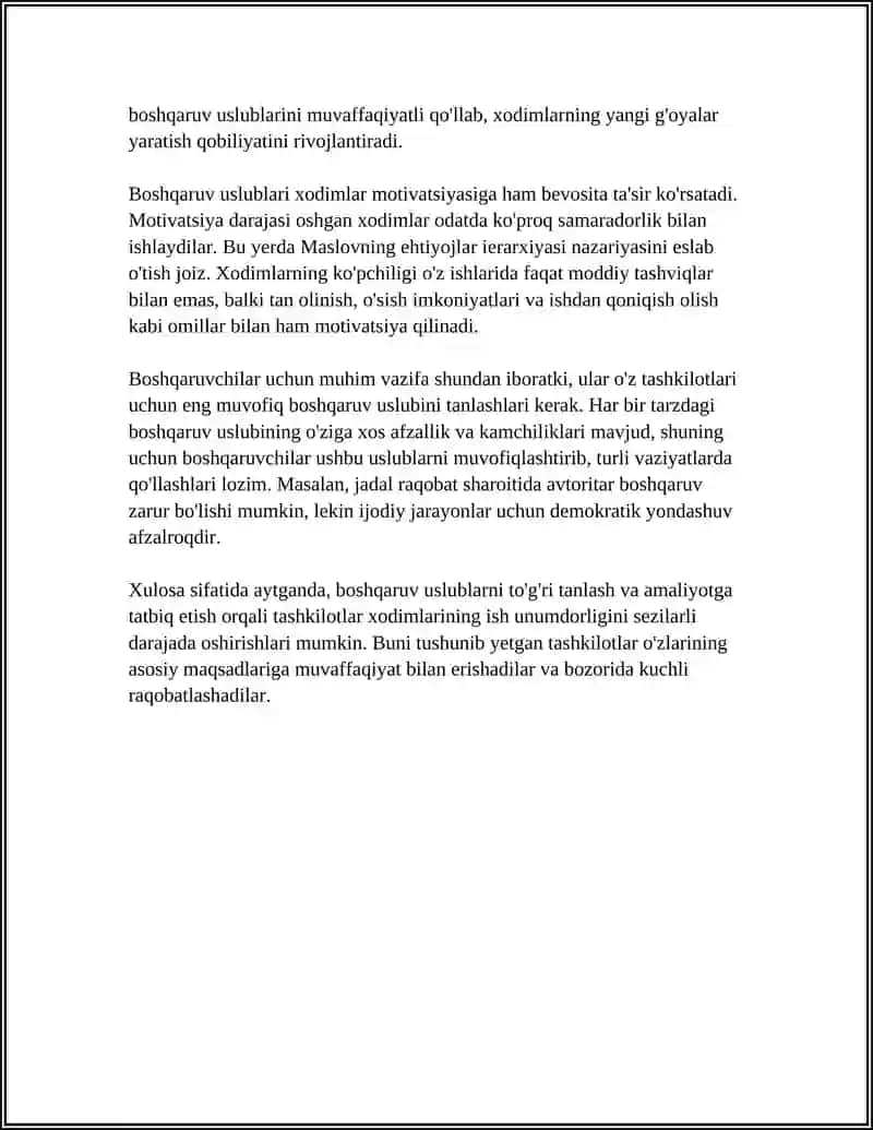 XODIMLARNING ISH UNUMDORLIGINI OSHIRISHDA BOSHQARUV ROLINI O‘RGANISH 4