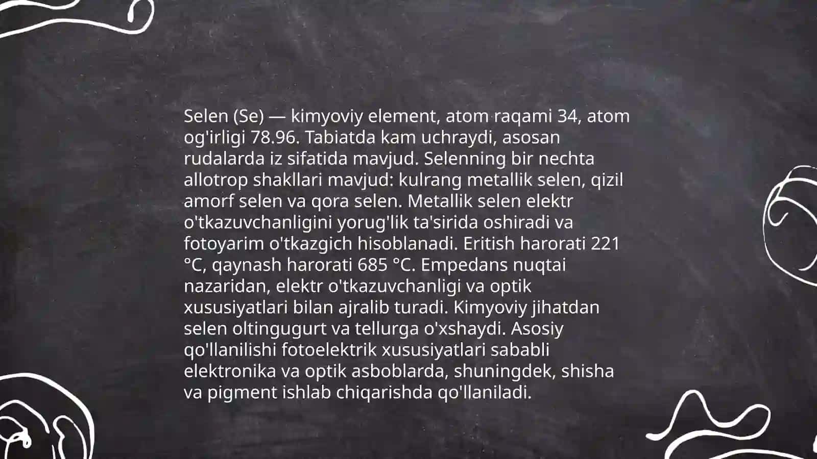 VI guruh elementlari (Selen, Tellur, Poloniy) 4
