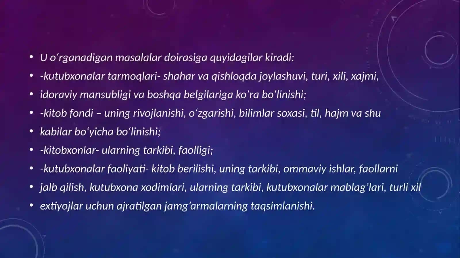 Kutubxona – axborot faoliyati statistikasi 4