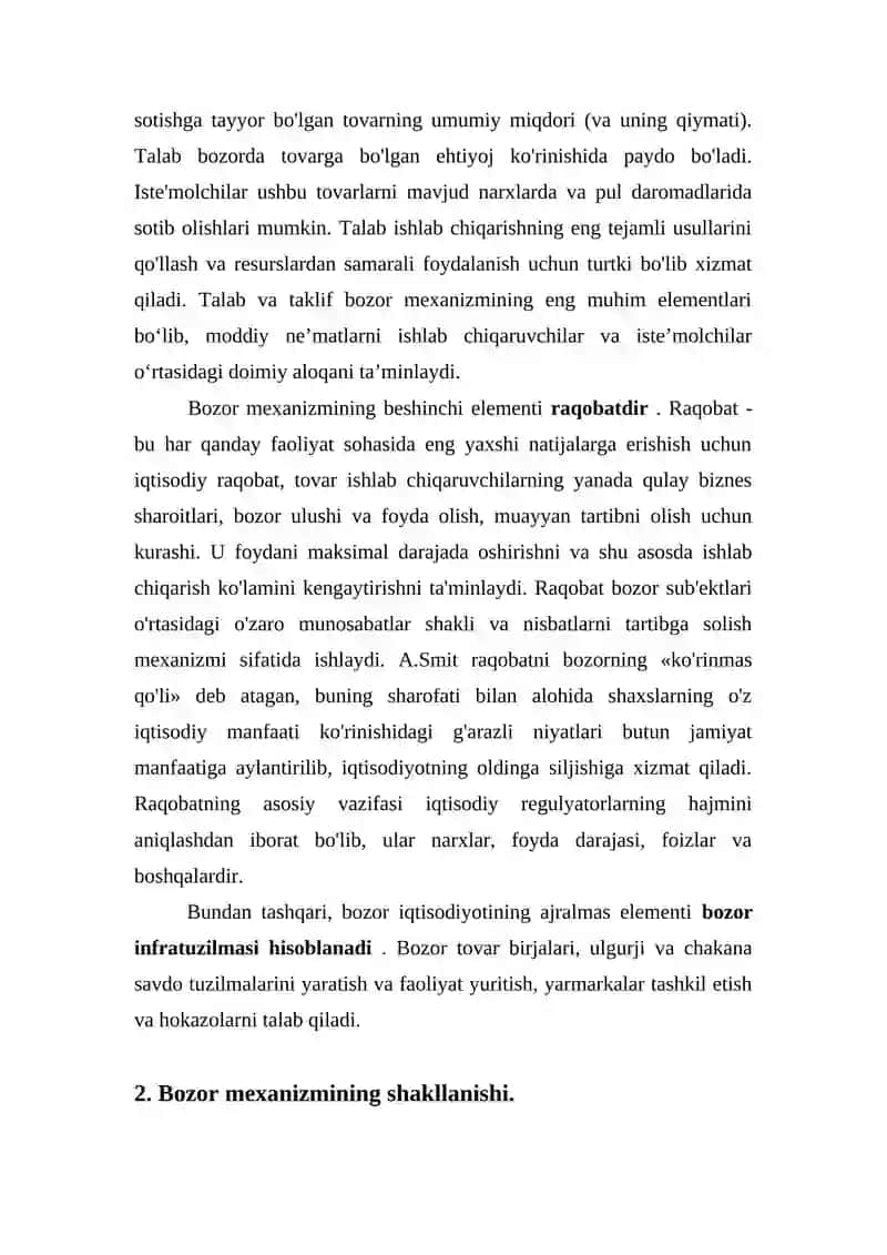 Bozor iqtisodiyotiga o’tish davrining asosiy yo’nalishlari va milliy modeli 4
