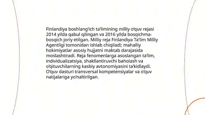 Finlandiya boshlang’ich ta’lim 4