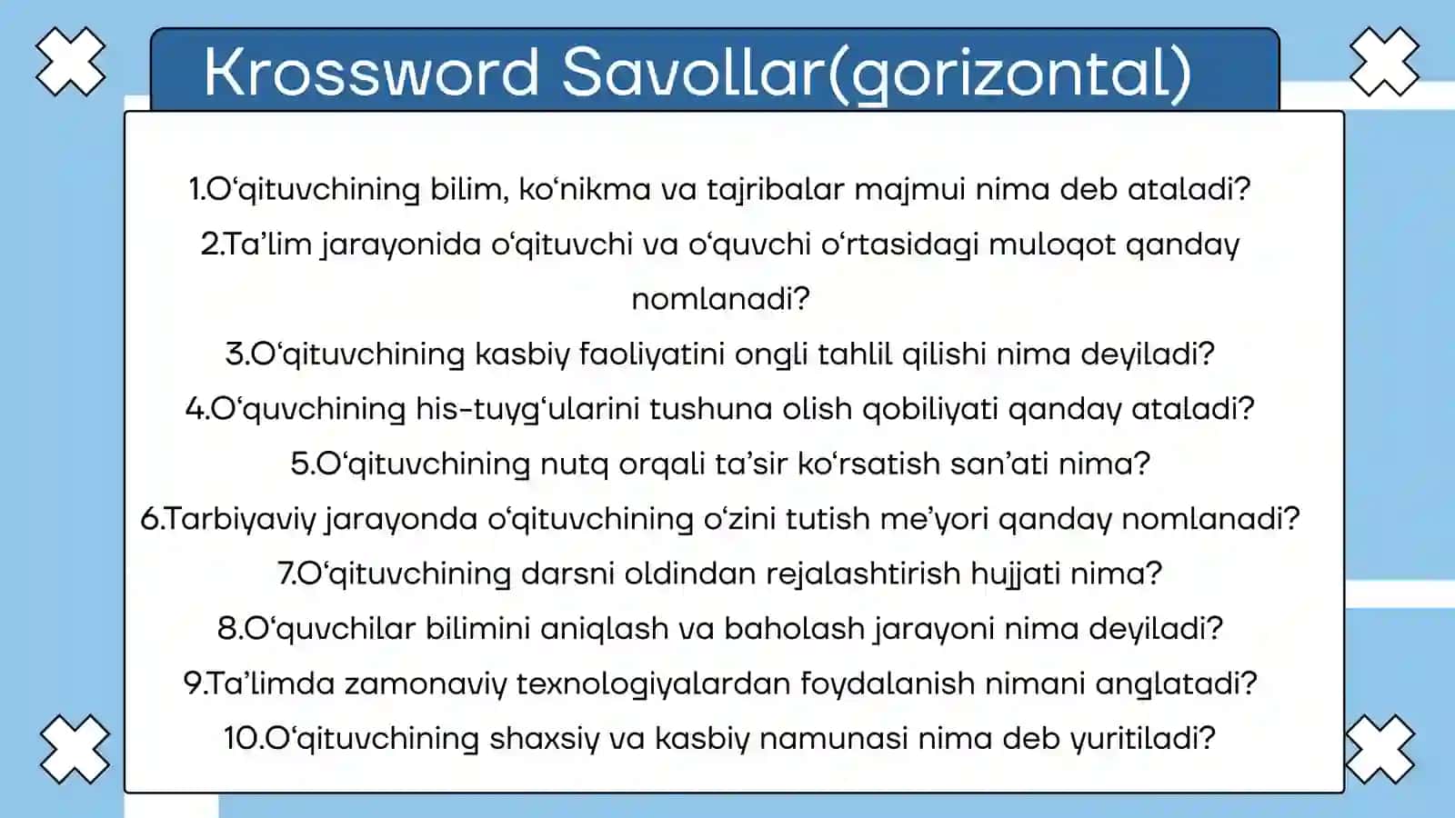 Oʻqituvchining kommunikativ qobiliyatini rivojlantirishga qoʻyiladigan talablar 4