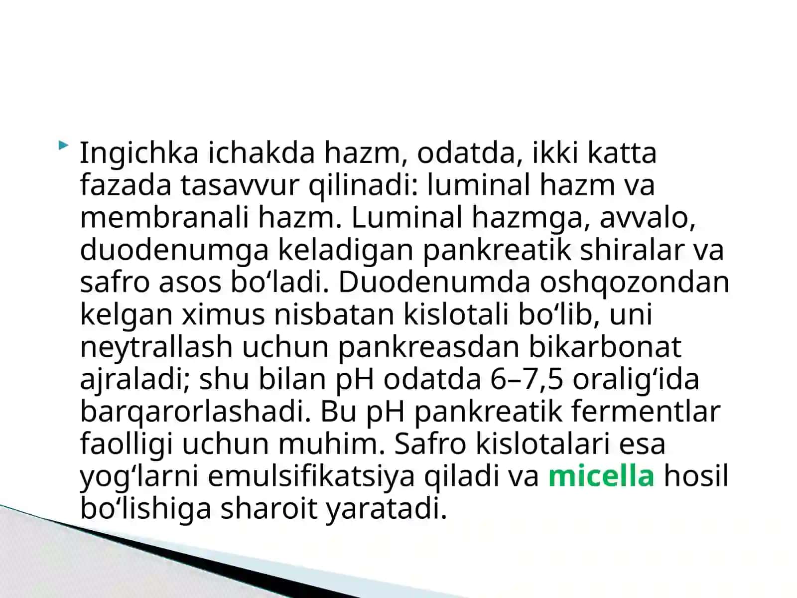 Odam va hayvonlarning ingichka va  yo'g'on ichagida ovqat hazm bo'lishini o'ziga xosligi 4