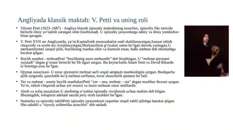 Klassiki iqtisodiy maktabning shakllanishi (Angliya va Fransiyada) 4
