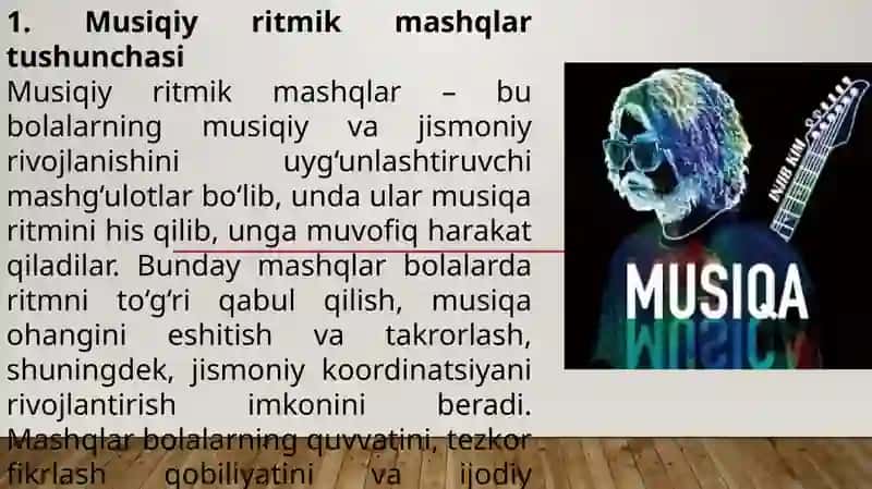 Musiqiy ritmik mashqlar, Musiqiy ritmik o'yinlar 4