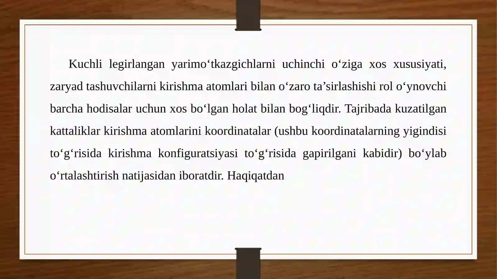 Kondersirlangan muxitlar fizikasida Fermi sathining energiyalari 4