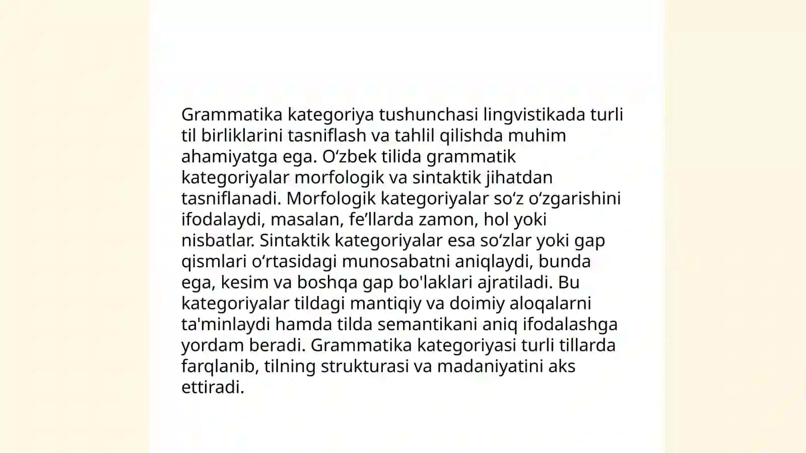 Grammatik ma‘no va grammatik kategoriya mavzusi 4