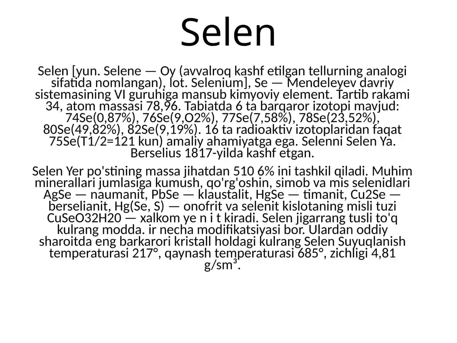 Selen va Tellur 4