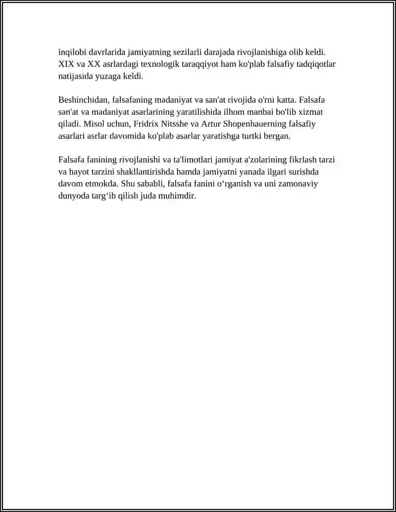 FALSAFA FANINING JAMIYAT HAYOTIDAGI O'RNI 4